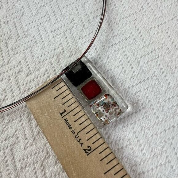 Vintage Resin Art Glass Clasp Closure Necklace Statement Piece - Picture 8 of 15